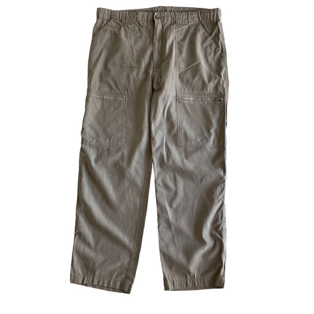 Tori Richard Brown Tan Khaki Neutral Wide Leg Cargo Pants ￼Women’s Size Medium